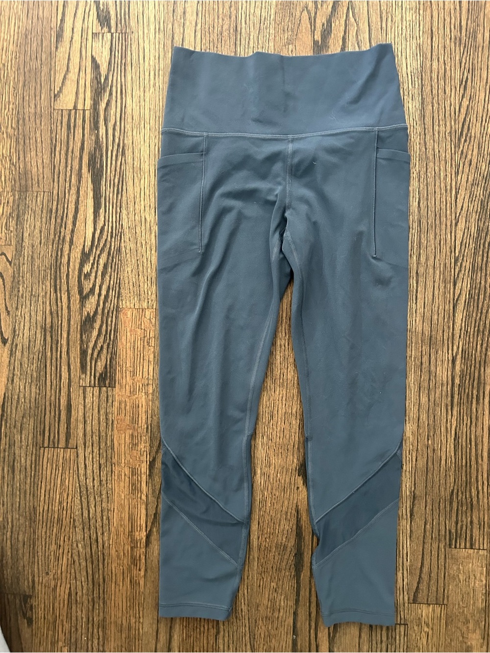 Athleta Slate Blue High-Rise Leggings with Side Pockets